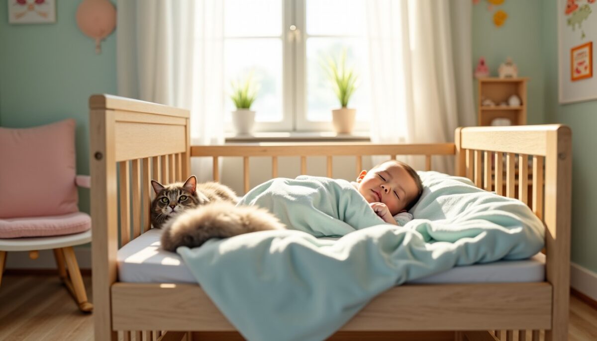 Guide pour choisir la couette idéale pour bébé quand un chat partage la chambre